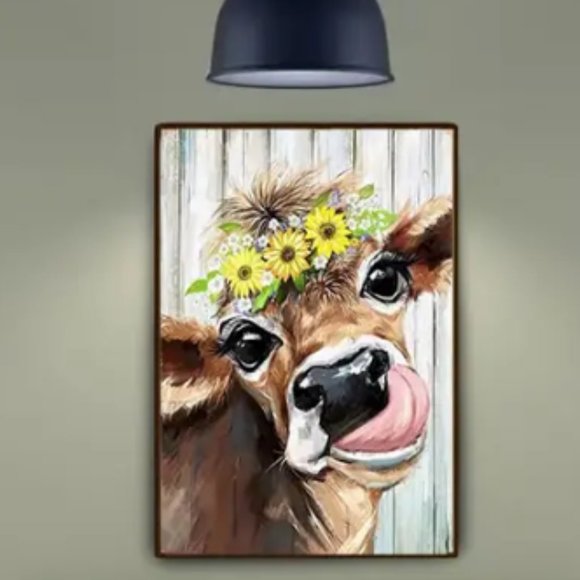 NWT RETRO STYLE METAL TIN SIGN HIGHLAND COW FLORAL HOME DECOR VINTAGE STYLE 8X12 - Picture 3 of 4